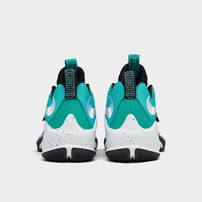 Left view of Nike Zoom Freak 3 (Team) Basketball Shoes in Clear Jade/White/Black Click to zoom