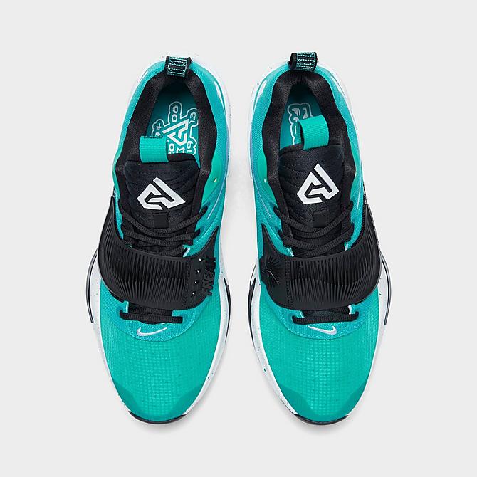 Back view of Nike Zoom Freak 3 (Team) Basketball Shoes in Clear Jade/White/Black Click to zoom