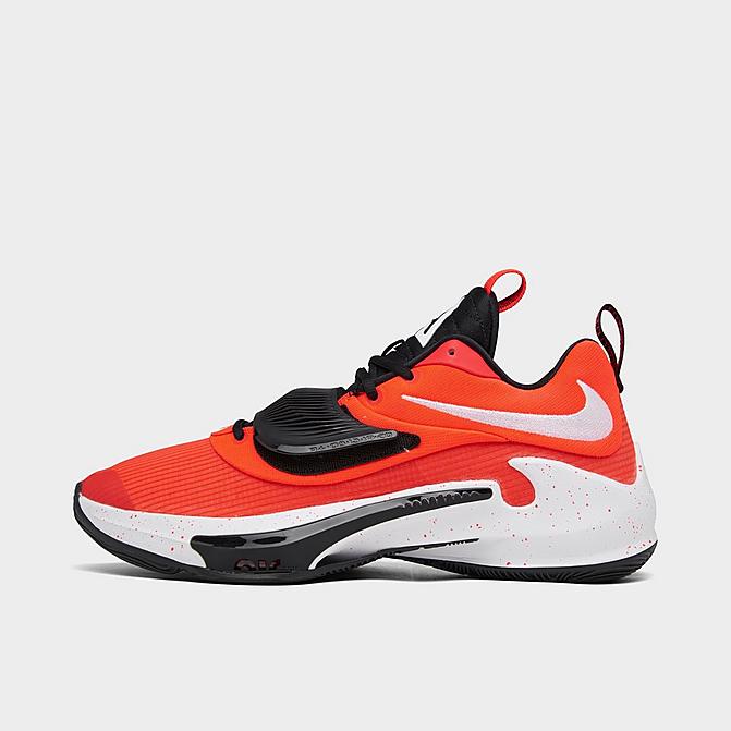 Right view of Nike Zoom Freak 3 (Team) Basketball Shoes in Bright Crimson/White/Black Click to zoom