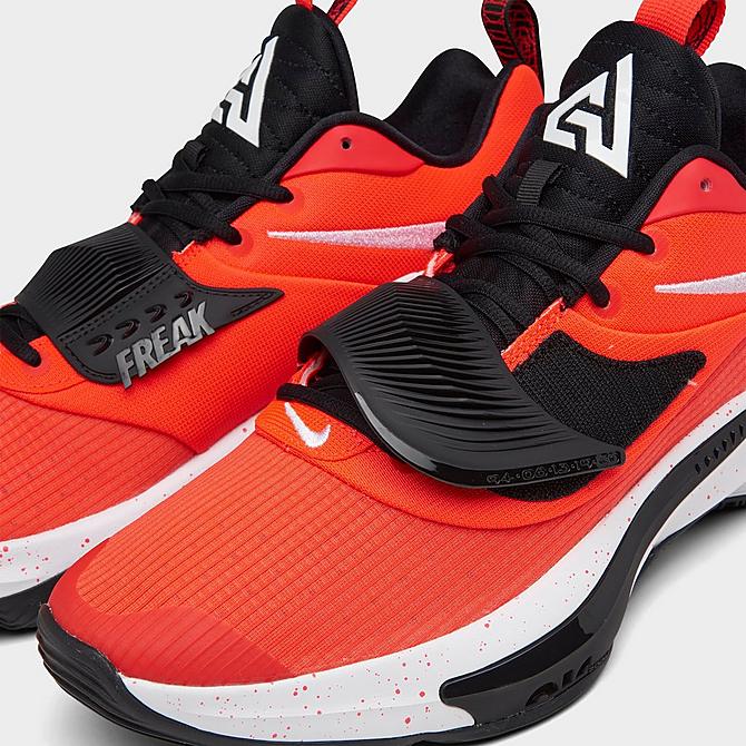 Front view of Nike Zoom Freak 3 (Team) Basketball Shoes in Bright Crimson/White/Black Click to zoom
