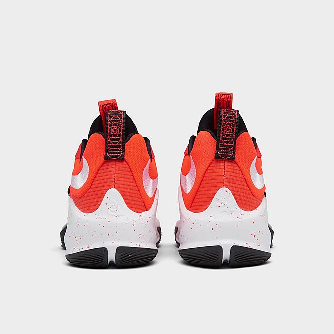 Left view of Nike Zoom Freak 3 (Team) Basketball Shoes in Bright Crimson/White/Black Click to zoom