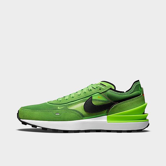 Right view of Men's Nike Waffle One Casual Shoes in Electric Green/Black/Mean Green Click to zoom