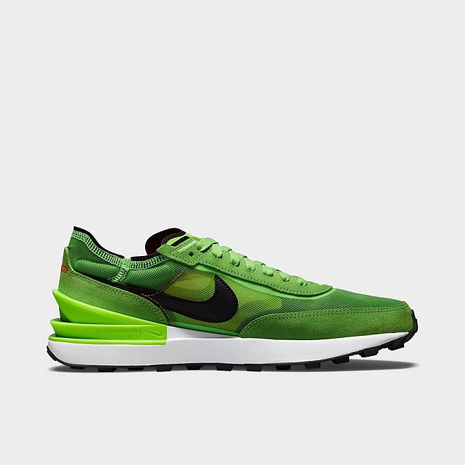Front view of Men's Nike Waffle One Casual Shoes in Electric Green/Black/Mean Green Click to zoom