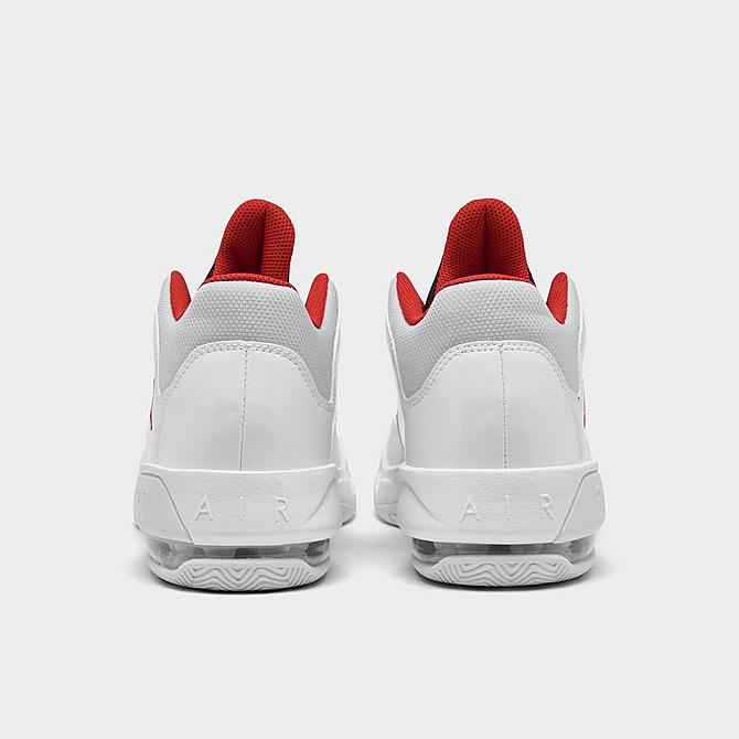 Left view of Boys' Big Kids' Jordan Max Aura 3 Basketball Shoes in White/University Red/Pure Platinum/Black Click to zoom