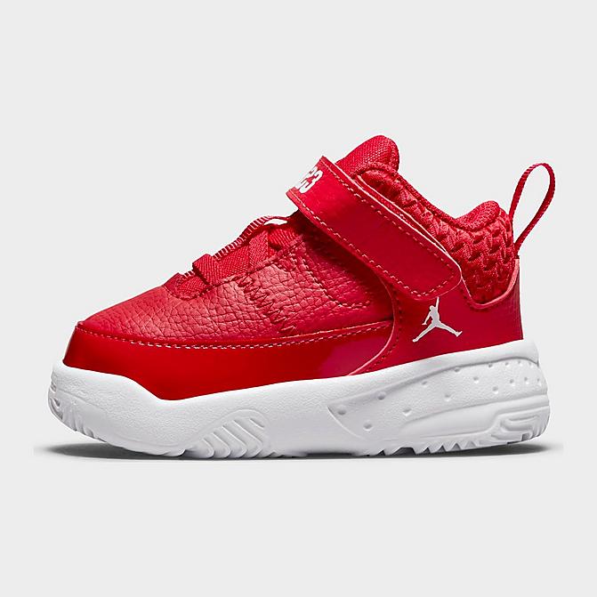Right view of Boys' Toddler Jordan Max Aura 3 Basketball Shoes in University Red/White Click to zoom