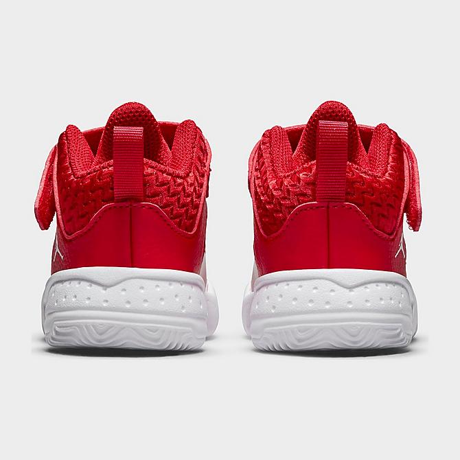Left view of Boys' Toddler Jordan Max Aura 3 Basketball Shoes in University Red/White Click to zoom