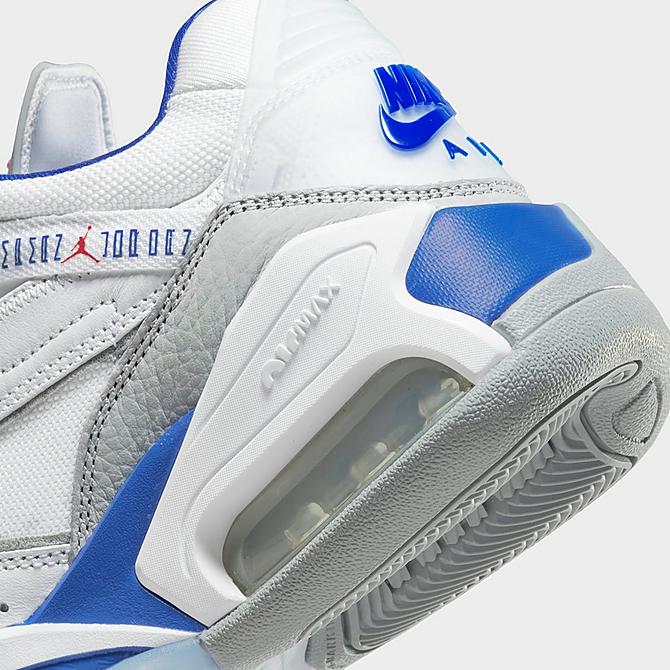 Front view of Big Kids' Jordan Point Lane Basketball Shoes in White/Hyper Royal/Light Smoke Grey Click to zoom