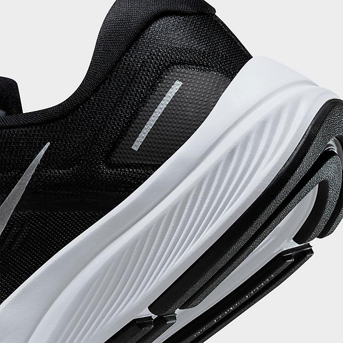 Front view of Men's Nike Air Zoom Structure 24 Running Shoes in Black/Off Noir/Pure Platinum/Metallic Silver Click to zoom