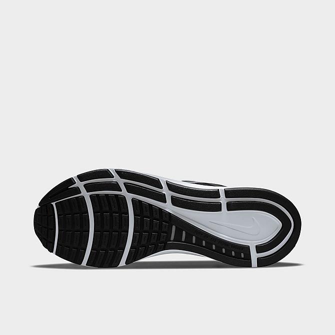 Bottom view of Men's Nike Air Zoom Structure 24 Running Shoes in Black/Off Noir/Pure Platinum/Metallic Silver Click to zoom