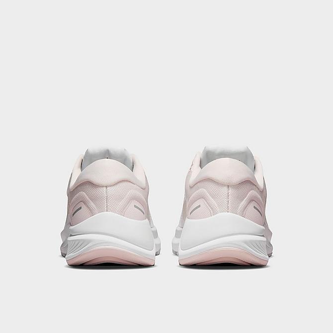 Left view of Women's Nike Air Zoom Structure 24 Running Shoes in White/Light Soft Pink/Grey Fog/Barely Green Click to zoom