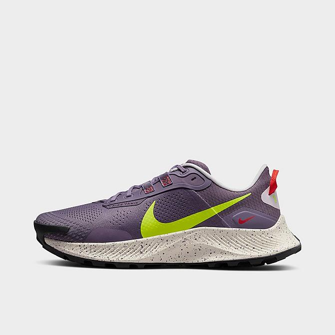 Right view of Women's Nike Pegasus Trail 3 Running Shoes in Canyon Purple/Volt/Venice/Habanero Red/Phantom/Black Click to zoom