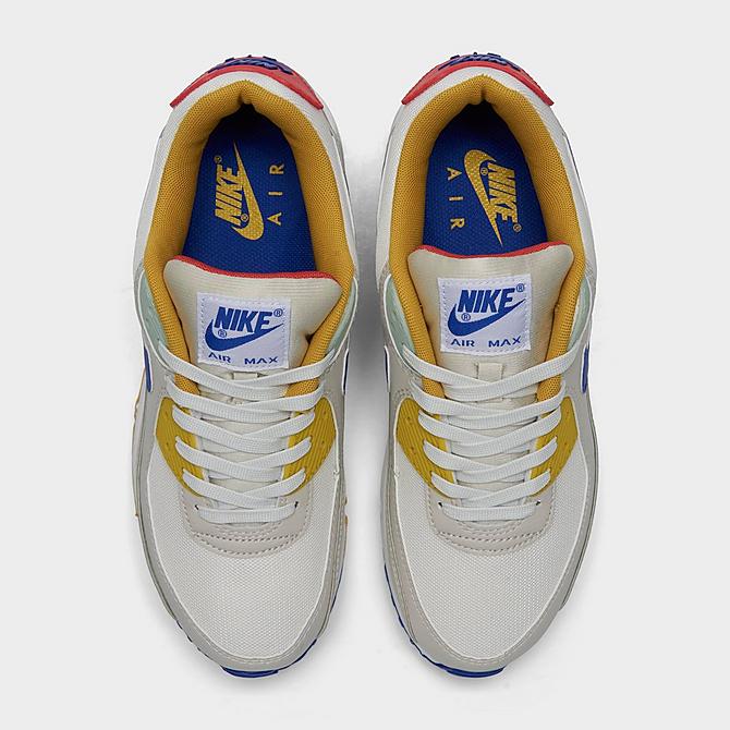 Back view of Women's Nike Air Max 90 SE Casual Shoes in Summit White/Lapis/Light Bone Click to zoom