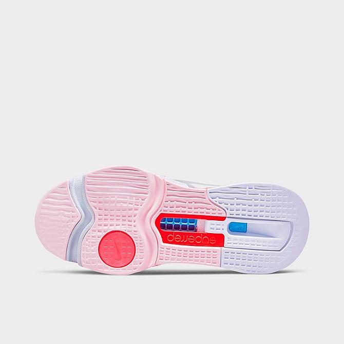 Bottom view of Women's Nike Air Zoom SuperRep 3 Training Shoes in Pure Platinum/Metallic Silver/Cool Grey Click to zoom