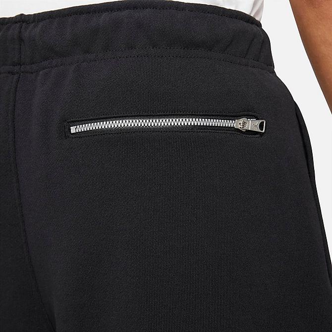 On Model 5 view of Men's Jordan Essentials Fleece Shorts in Black/Sail Click to zoom