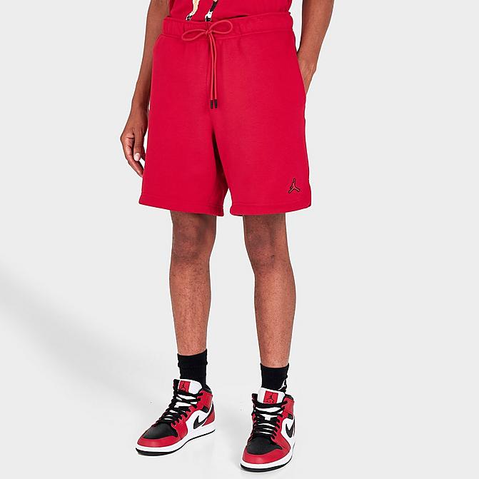 Front view of Men's Jordan Essentials French Terry Fleece Shorts in Gym Red/Gym Red Click to zoom