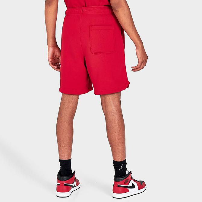 Back Right view of Men's Jordan Essentials French Terry Fleece Shorts in Gym Red/Gym Red Click to zoom