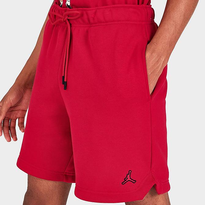 On Model 5 view of Men's Jordan Essentials French Terry Fleece Shorts in Gym Red/Gym Red Click to zoom