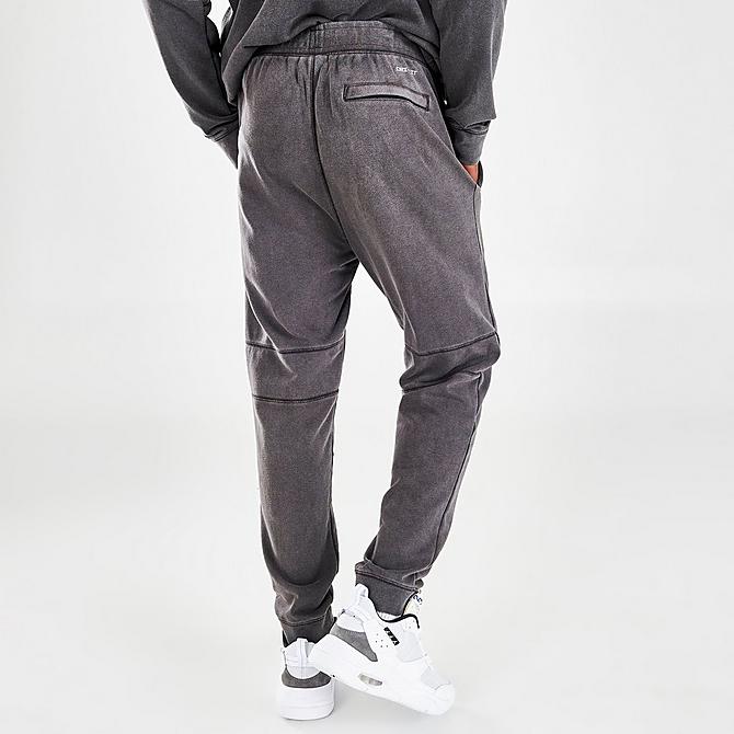 Back Right view of Men's Jordan Dri-FIT Air Fleece Pants in Black/White Click to zoom