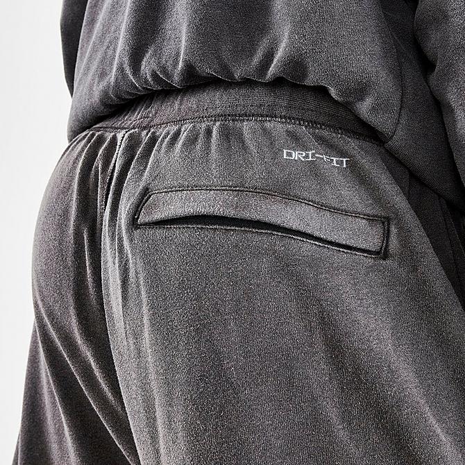 On Model 6 view of Men's Jordan Dri-FIT Air Fleece Pants in Black/White Click to zoom