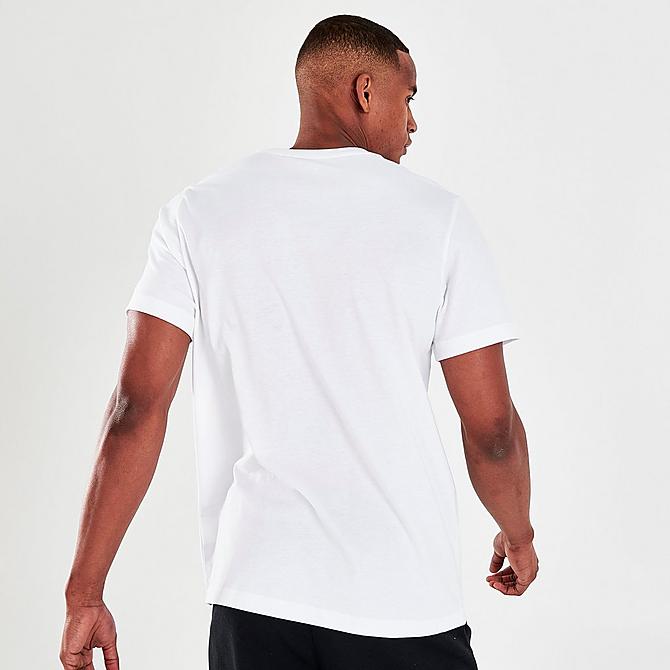 Back Right view of Men's Jordan Jumpman Flight T-Shirt in White/Black Click to zoom