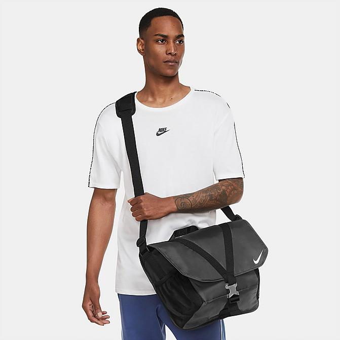Alternate view of Nike Sportwear Essentials Messenger Bag in Black/Iron Grey/White Click to zoom