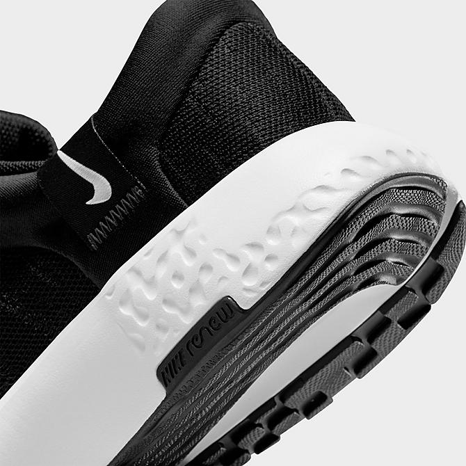 Front view of Women's Nike Renew Serenity Run Road Running Shoes in Black/Dark Smoke Grey/White Click to zoom
