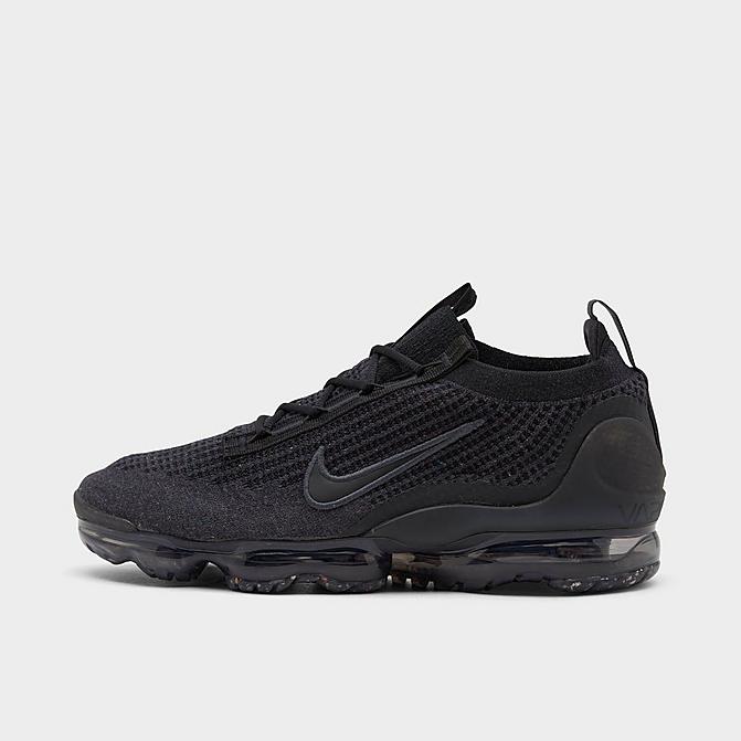 Right view of Big Kids' Nike Air VaporMax 2021 Flyknit Running Shoes in Black/Black/Black/Anthracite Click to zoom