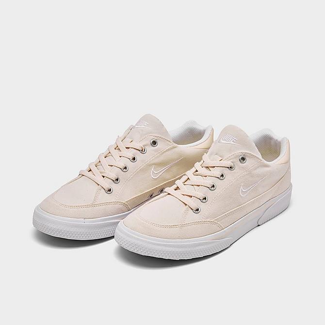 Three Quarter view of Women's Nike Retro GTS Casual Shoes in Light Soft Pink/White Click to zoom