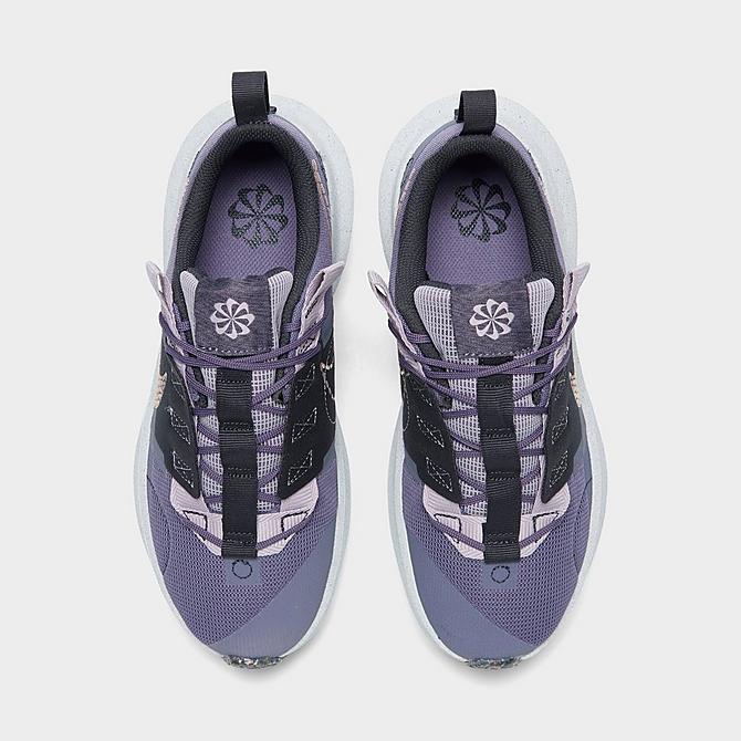 Back view of Girls' Big Kids' Nike Crater Impact Casual Shoes in Canyon Purple/Metallic Red Bronze/Off Noir Click to zoom