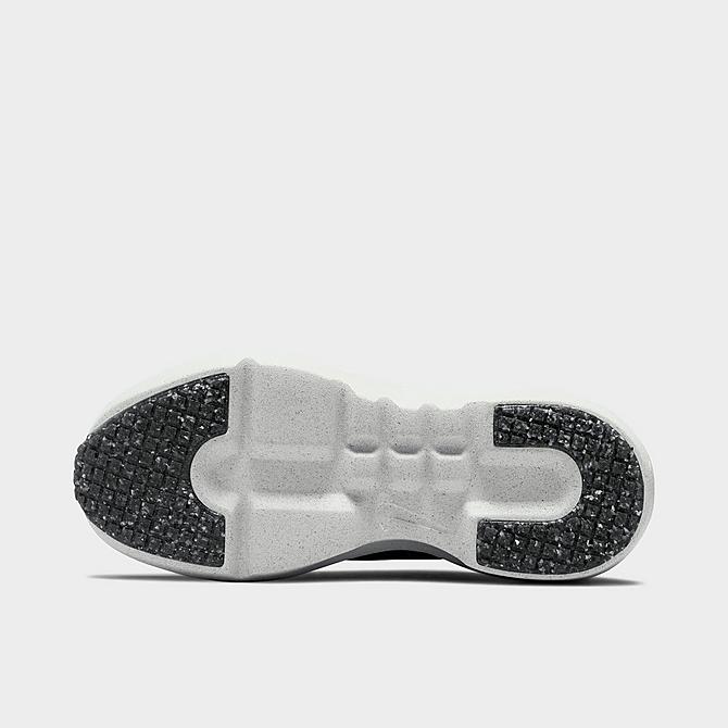 Bottom view of Big Kids' Nike Crater Impact Running Shoes in Black/Chrome/Dark Smoke Grey/Green Strike Click to zoom