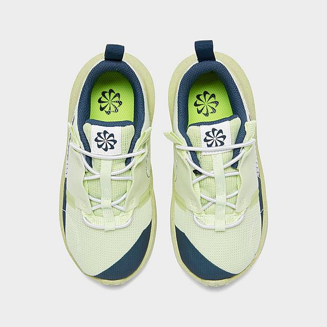 Back view of Kids' Toddler Nike Crater Impact Running Shoes in Lime Ice/White/Armory Navy Click to zoom