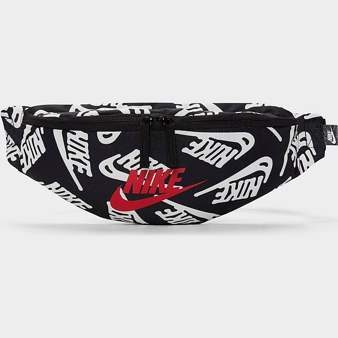 Alternate view of Nike Heritage Allover Print Waistpack in Black/Black/University Red Click to zoom
