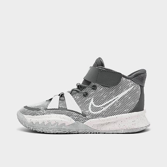 Right view of Little Kids' Nike Kyrie 7 SE Chip Basketball Shoes in Light Smoke Grey/White/Smoke Grey Click to zoom