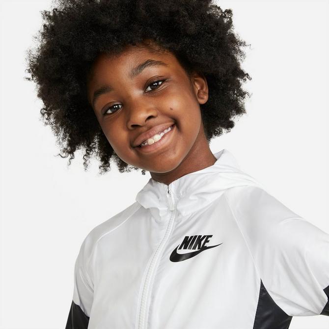 Nike Sportswear Windrunner Kids - White/Black/Black (DB8521-100