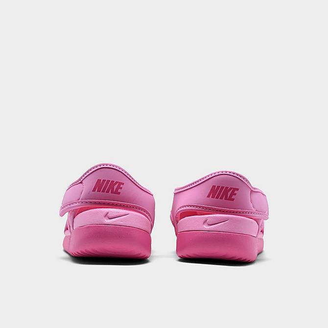 Left view of Girls' Little Kids' Nike Sunray Adjust 5 V2 Casual Sandals in Psychic Pink/Laser Fuchsia Click to zoom