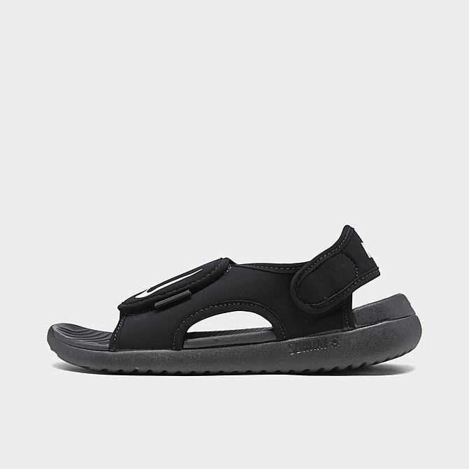 Right view of Boys' Little Kids' Nike Sunray Adjust 5 V2 Sandals in Black/White Click to zoom