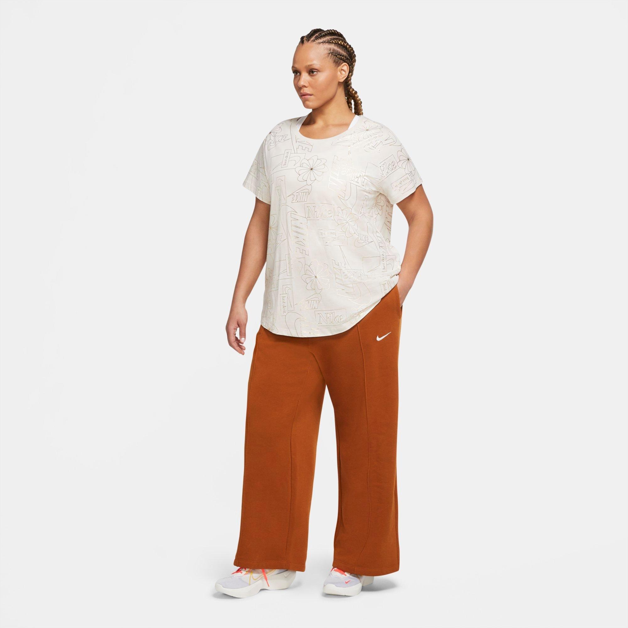 nike fleece wide leg pants