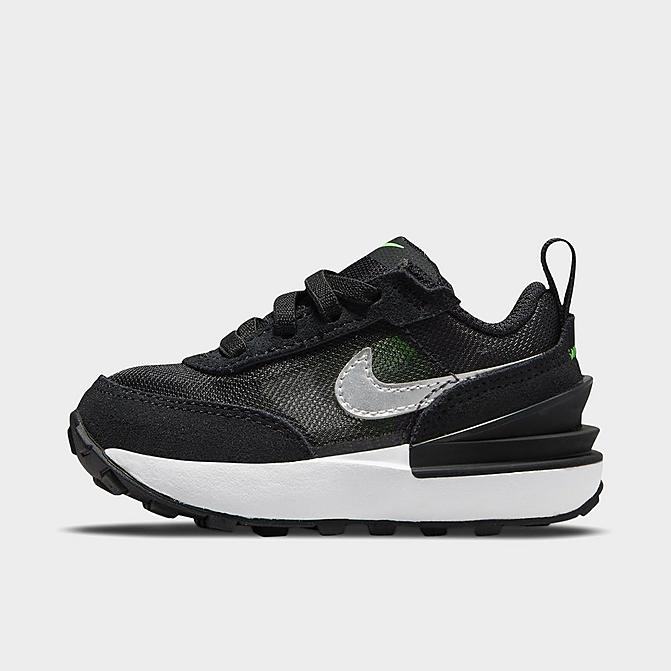 Right view of Kids' Toddler Nike Waffle One Casual Shoes in Dark Smoke Grey/Black/Green Strike/Chrome Click to zoom
