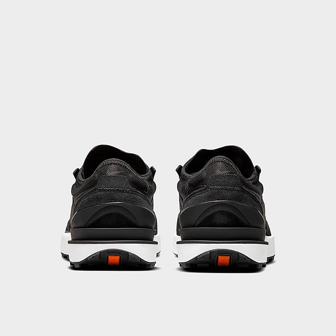 Left view of Big Kids' Nike Waffle One Casual Shoes in Black/Black/White/Orange Click to zoom