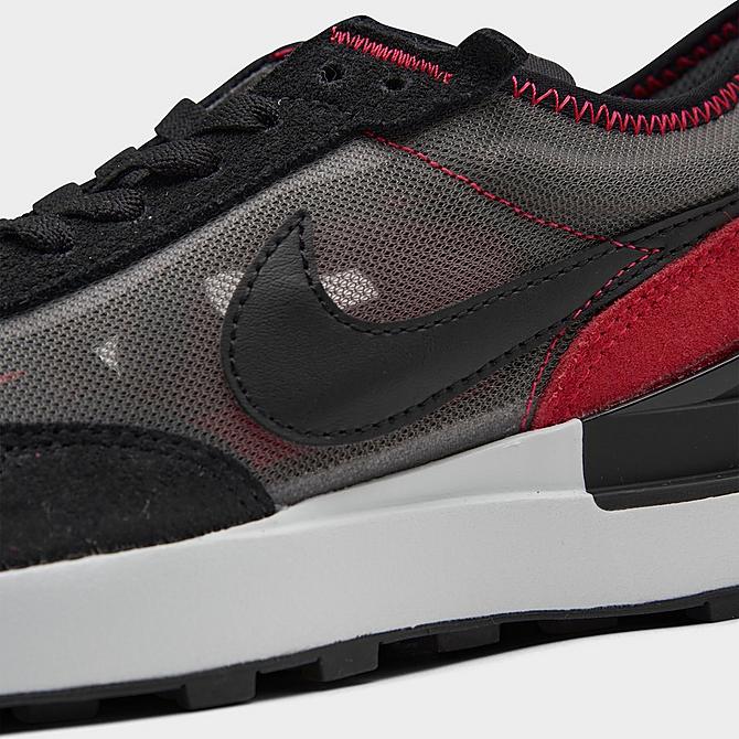 Front view of Big Kids' Nike Waffle One Casual Shoes in Flat Pewter/Black/Siren Red/Photon Dust Click to zoom