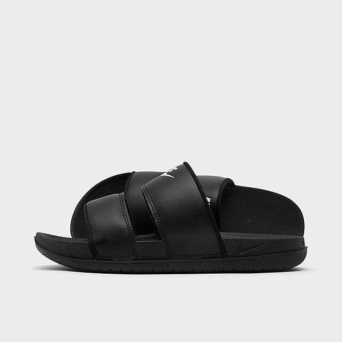 Right view of Women's Nike Offcourt Duo Slide Sandals in Black/Black/White Click to zoom