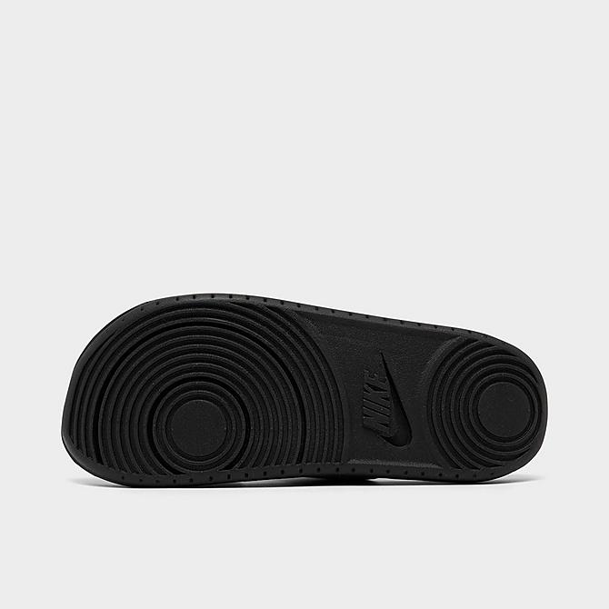 Bottom view of Women's Nike Offcourt Duo Slide Sandals in Black/Black/White Click to zoom