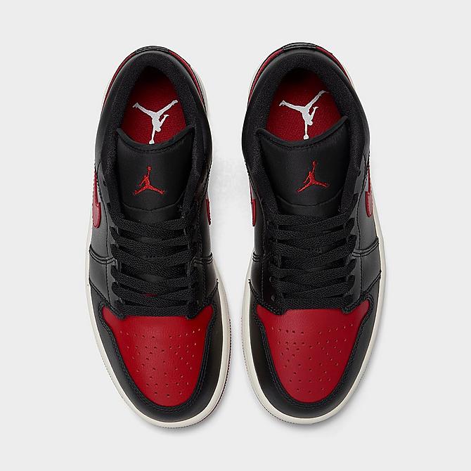 Back view of Women's Air Jordan Retro 1 Low Casual Shoes in Black/Gym Red/Sail Click to zoom