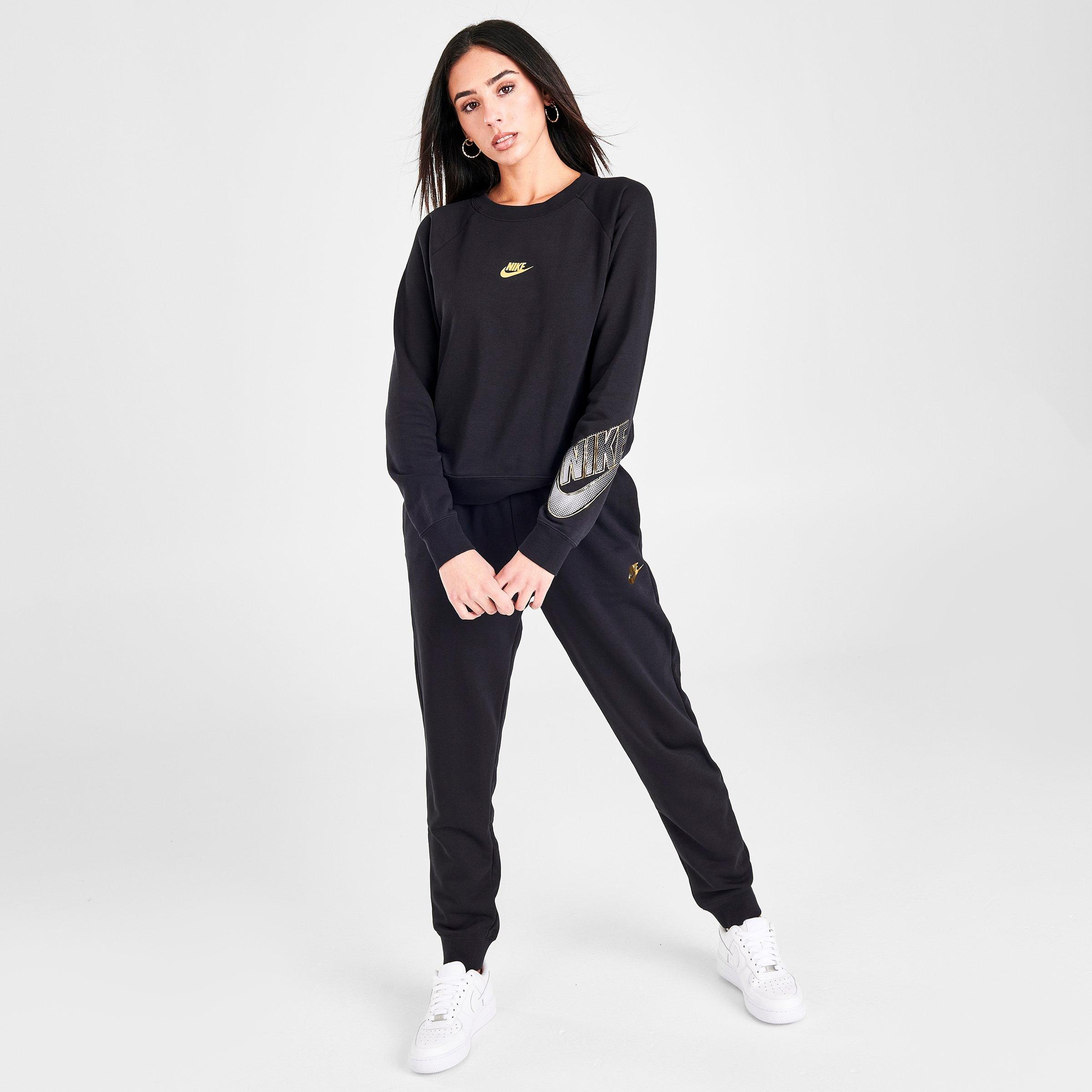 black and gold nike womens sweatsuit