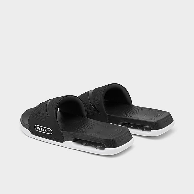 Left view of Men's Nike Air Max Cirro Slide Sandals in Black/Black/Metallic Silver/White Click to zoom
