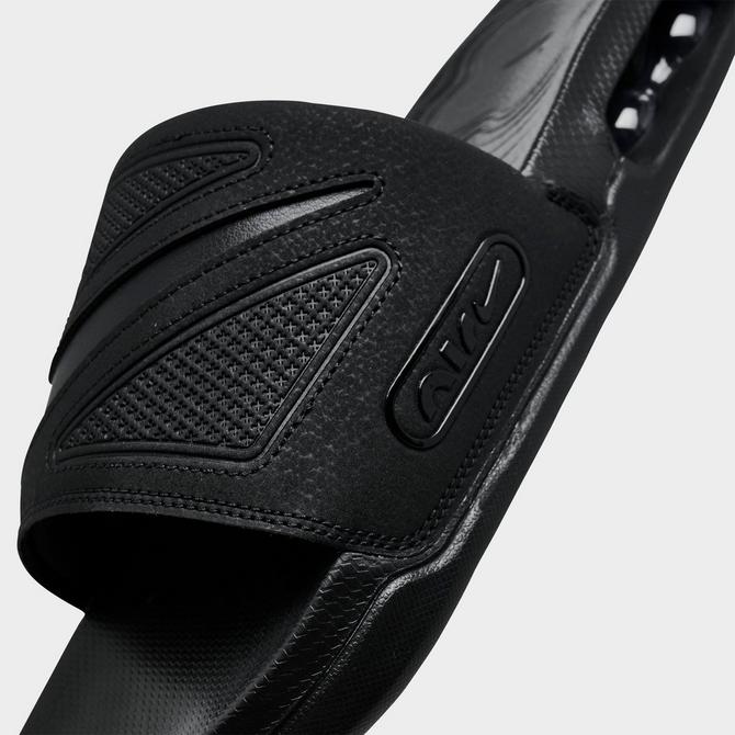 Front view of Men's Nike Air Max Cirro Slide Sandals in Black/Black/Black Click to zoom