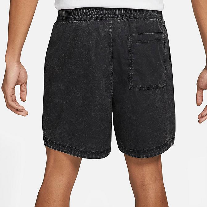 Back Right view of Men's Nike Sportswear Heritage Essentials Woven Shorts in Black Click to zoom