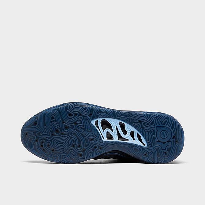 Bottom view of Nike KD15 Basketball Shoes in Black/Light Crimson/Royal Tint Click to zoom