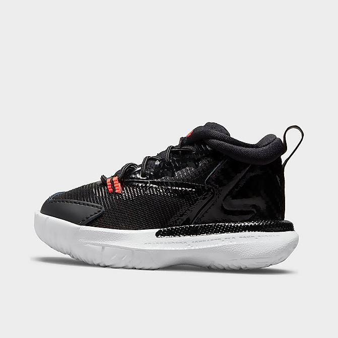 Right view of Kids' Toddler Jordan Zion 1 Basketball Shoes in Black/Bright Crimson/White Click to zoom