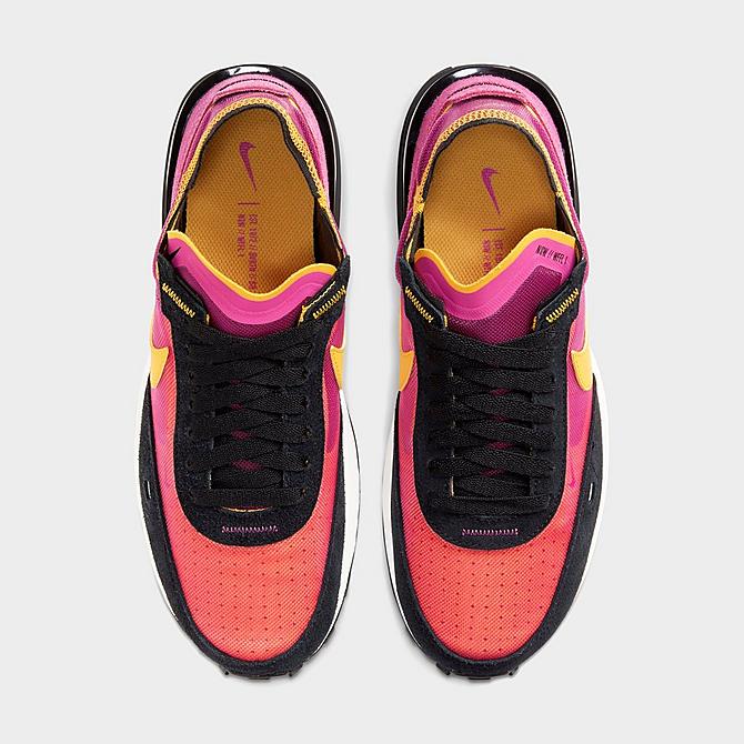 Back view of Women's Nike Waffle One Casual Shoes in Active Fuchsia/University Gold/Black/Coconut Milk Click to zoom